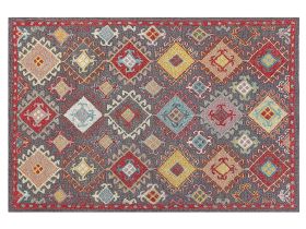 Area Rug Mulitcolour Wool 160 x 230 cm Thick Dense Pile Oriental Pattern Kilim 