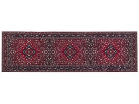 Runner Rug Red Polyester 60 x 200 cm Hallway Kitchen Runner Long Carpet Anti-Slip Backing 