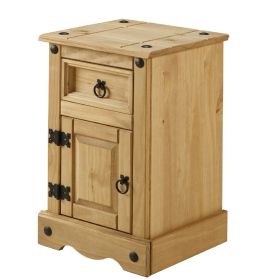 Corona Solid Pine Bedside Table Cupboard - Mexican Style 