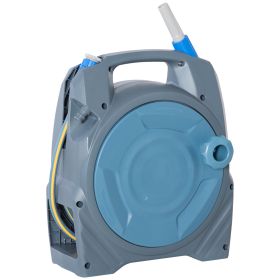 Retractable Garden Hose Reel with 10m + 10m Hose and Simple Manual Rewind, Compact and Lightweight