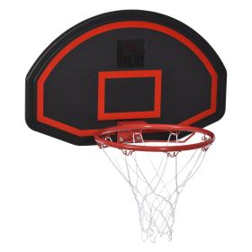 Basketball Hoop Backboard and Red Rim Combo Kit w/ PE Net for Kids and Adults Door Wall Room