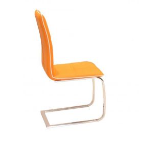 Everdeen Set of 2 PU Chrome Chairs - Orange