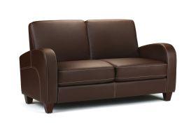 Vivo Chestnut Faux Leather 2-Seat Sofa