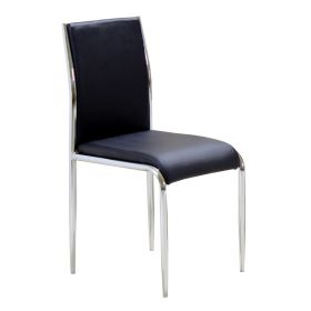 Henrik Set of 4 PU Chairs - Black