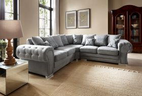 Colchester Chenille Corner Sofa - Grey