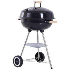 Charcoal Grill Portable Charcoal BBQ Round Kettle Grill Outdoor Heat Control Party Patio Barbecue