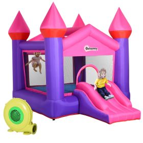 Kids Bounce Castle House Inflatable Trampoline Slide 2 in 1 with Inflator for Kids Age 3-12 Multi-color 3.5 x 2.5 x 2.7m