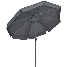 2.7m Patio Parasol Garden Umbrellas Outdoor Sun Shade Table Umbrella with Tilt, Crank, 8 Ribs, Ruffles, Black