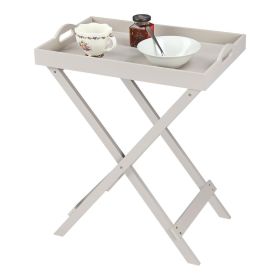 Kendal Folding Wooden Portable Dinner Serving Tray Table - Stone