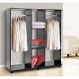 Mobile Double Open Wardrobe - Black