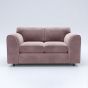 DELANO Plush Velvet 2 Seater Fullback Sofa - Pink