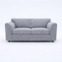 DELANO Plush Velvet 3 Seater Fullback Sofa - Light Grey