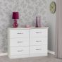 White Chest of Drawers - NEWBIGGIN Large Chest  6 Drawers