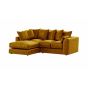 VOSTA Plush Velvet 4 Seater L Shaped - Left Hand Facing Corner Sofa - Mustard   