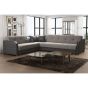 Stockport Faux leather and Fabric Large Corner Sofabed couch with 2 Storage - Brown and Grey