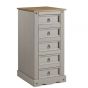 Corona Chest of Drawers 5 Drawer Narrow - Grey Wax
