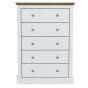 Devon 5 Drawers Chest of Drawers - White
