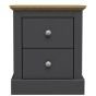 Devon 2 Drawers Beside Table - Charcoal