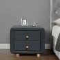 Linen Fabric 2 Drawer Bedside Tables - 2 Colours