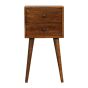 Solid Wooden Legs 2 Drawer Bedside - Chestnut