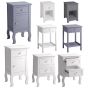 Narrow Wooden Storage Bedside Table - 2 Colour
