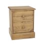 Classic Country Style 2 Drawer Bedside Cabinet - Pine