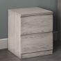 Jupiter Contemporary Design 2 Drawer Bedside Table - Grey and Oak