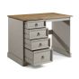 Corona Solid Pine 4 Drawer Dressing Table - Grey Wax