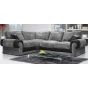 LUMA Jumbo Cord 4 Seater L Shaped - Left Hand Facing Corner Sofa - Black and  Grey