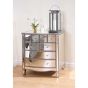 Modern Elysee Crystal Handles Chest of Drawers - Mirrored
