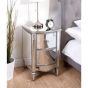 Modern Elysee 2 Drawer Bedside with Crystal Handles - Mirrored