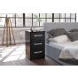 Lynx 3 Drawer Bedside Table - Black