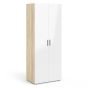 Nottingham High Gloss 2 Door Wardrobe - White with Oak