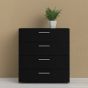 Nottingham High Quality Laminated 4 Drawers Chest - Black