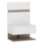 Kosovo High Gloss Bedside Extension for Bed - White with Truffle Oak