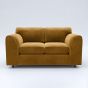 DELANO Plush Velvet 2 Seater Fullback Sofa - Mustard
