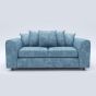 LORVANI Fabric 3 Seater Scatterback Sofa - Sky Blue
