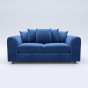 DELANO Plush Velvet 3 Seater Scatterback Sofa - Midnight Blue