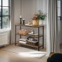 VANTORA Console Table 3-Tier Entryway Table - Rustic Brown