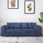 LORVANI Fabric 4 Seater Scatterback Sofa - Midnight Blue