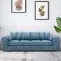 LORVANI Fabric 4 Seater Scatterback Sofa - Sky Blue