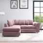 DELANO Plush Velvet 4 Seater L Shaped Scatterback Corner Sofa - Pink