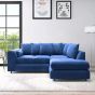 DELANO Plush Velvet 4 Seater L Shaped Scatterback Corner Sofa - Midnight Blue