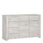 Angel 2 Door 3+3 Drawer Wide Chest - White Craft Oak