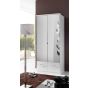Inagu 2 Door Mirrored Wardrobe with 2 Drawers - White