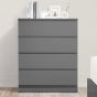 Grey Chest of Drawers - OPAL Medium Chest  4 Drawers