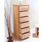 Oak Finish Chest of Drawers - BRAZIL Tall Chest  6 Drawers