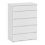 Nova Chest of 5 Drawers in White