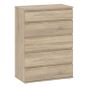 Nova Chest of 5 Drawers in Oak