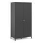 Barcelona Wardrobe with 2 Doors in Matt Black - Matt Black